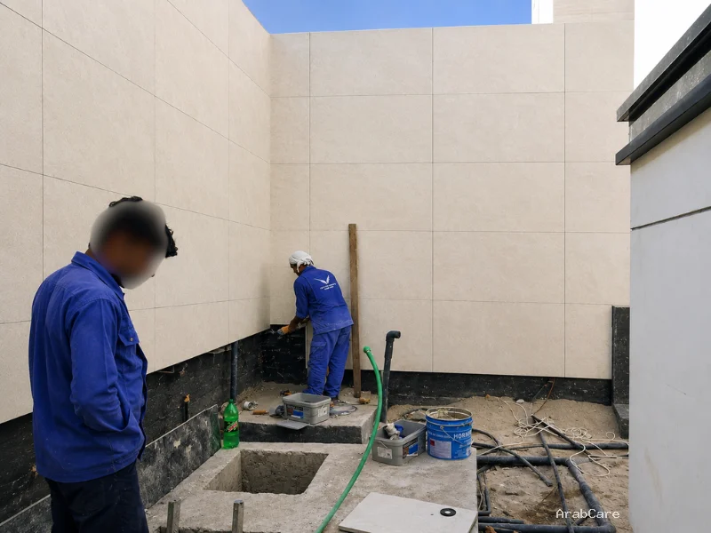 Swimming pool renovation and tile replacement by ArabCare Dubai
